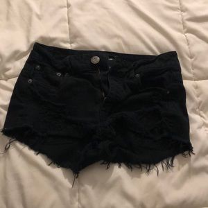 Black Distressed American Eagle Short